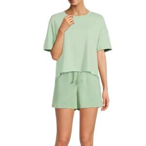 Secret Treasures French Terry Oversized Top + Shorts Lounge Set Women S Green